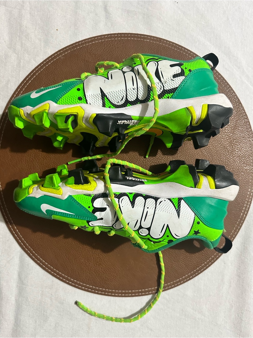 Nike Kids Green & Neon Yellow Football Cleats